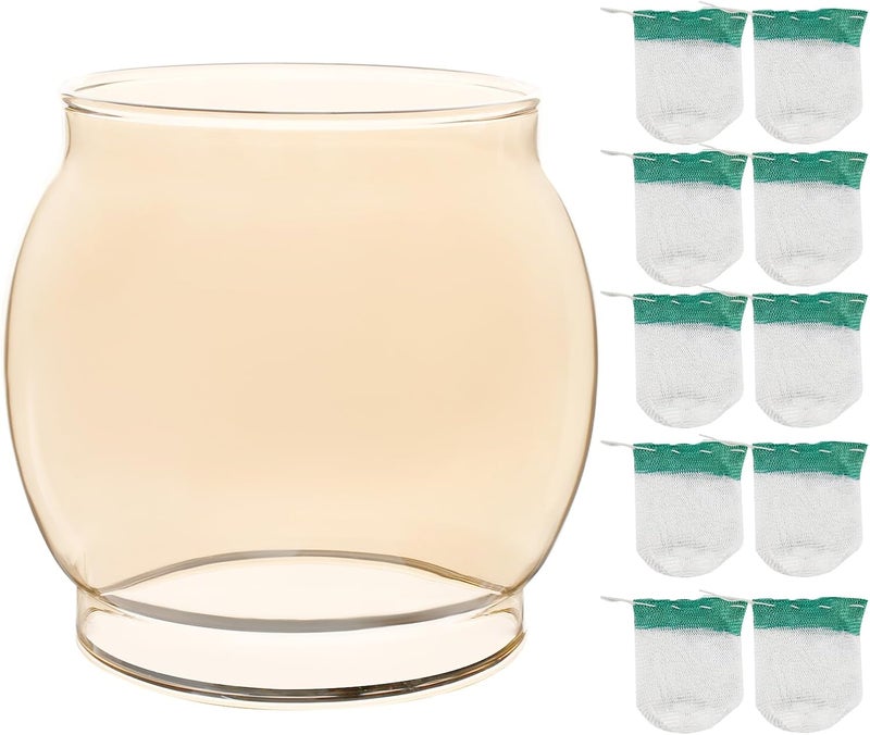 LVACODV 10-Pack Lantern Mantles & Glass Globe Replacement, Compatible with Coleman Lantern Parts & Ozark Trail Lanterns, Fits R690B051 & Other Fuel Lantern Models 200A/B,242/A/B/C - Image 1